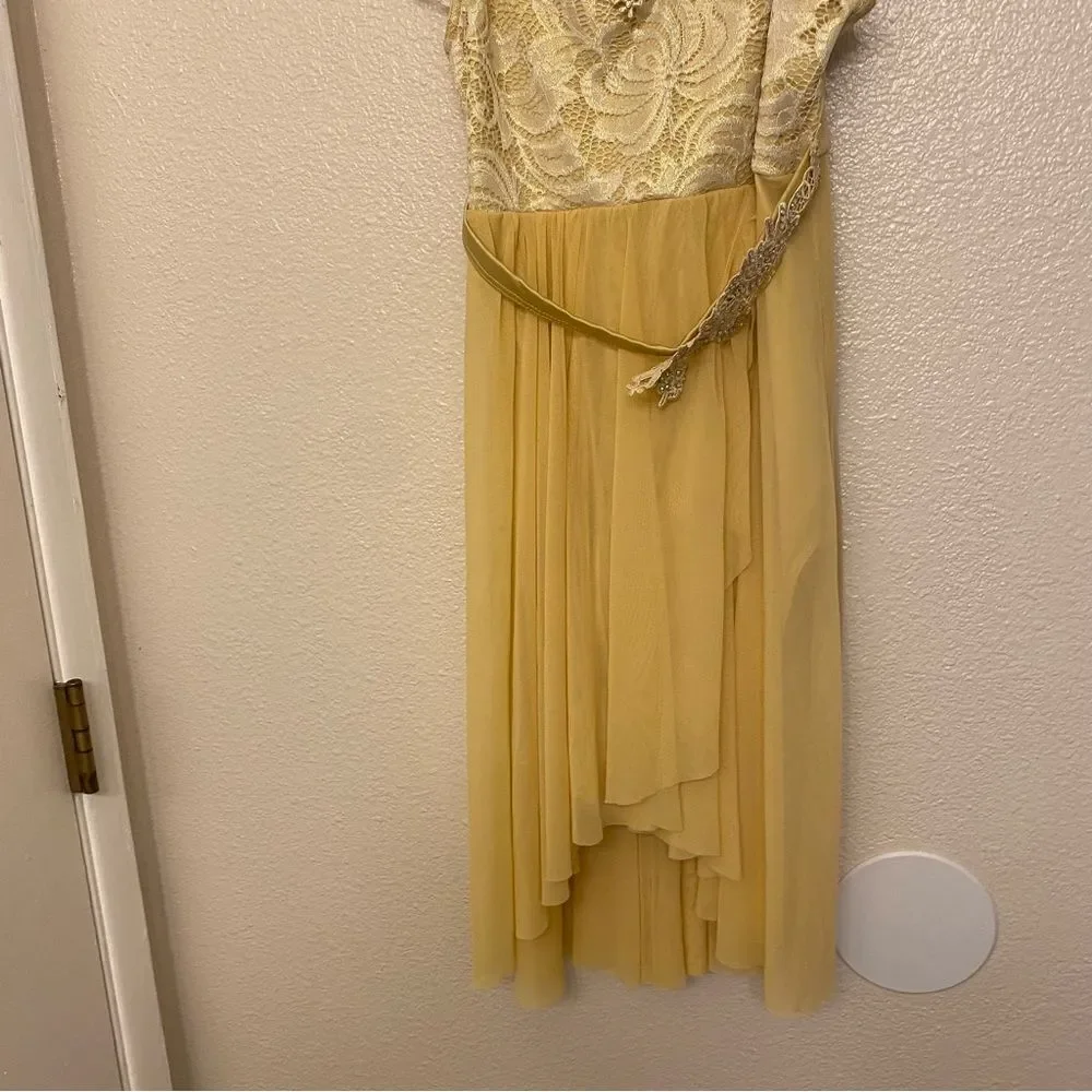 WEISSMAN Dance Costume ballet gold ivory leotard dress I REST 10935 Adult MA NEW